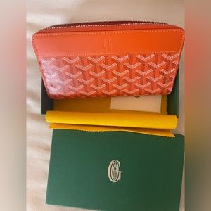 Goyard Orange Matignon GM Wallet NEW WITH TAGS and Box